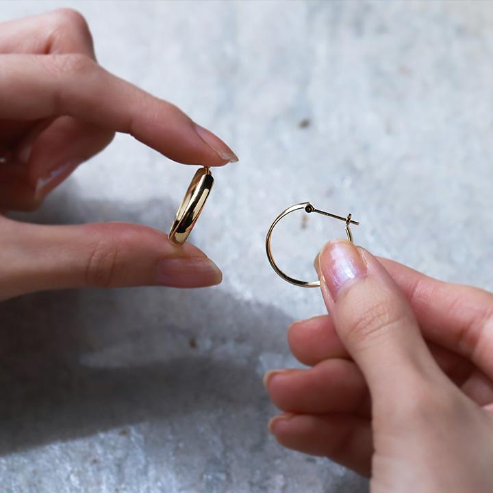 【土日限定3500円OFFクーポン有】 フープピアス 18k ピアス 18金 フープ k18 18金ピアス プラチナ k18ピアス レディース ピアス18金 大きい 両耳 セット | DEVAS | 15
