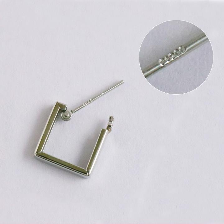 【土日限定1500円OFFクーポン有】 プラチナピアス ピアス プラチナ レディース スクエア フープ 四角 プラチナ900 ピアスプラチナ PT シンプル | DEVAS | 07