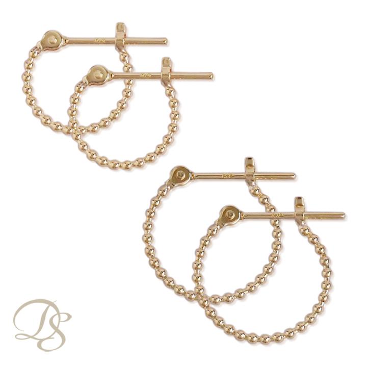 【土日限定1500円OFFクーポン有】 フープピアス 18k ピアス 18金 フープ k18 18金ピアス ボール S k18ピアス レディース ピアス18金 両耳 | DEVAS