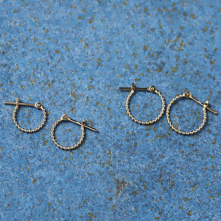 【土日限定1500円OFFクーポン有】 フープピアス 18k ピアス 18金 フープ k18 18金ピアス ボール S k18ピアス レディース ピアス18金 両耳 | DEVAS | 01