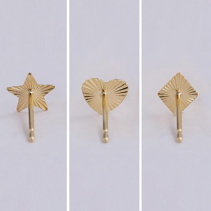 18金 ピアス k18 18金ピアス 18k 星 ハート ひし形 放射線模様  シンプル k18ピアス レディース ピアス18金 地金 | DEVAS | 06
