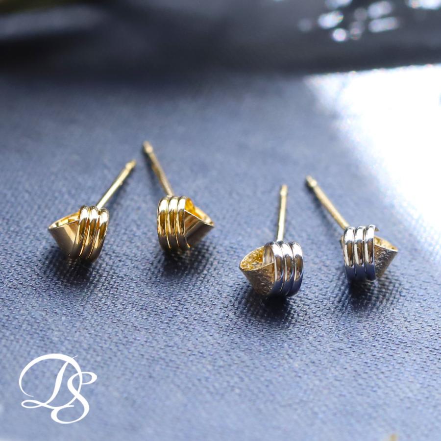 18金 ピアス 18k 18金ピアス KNOT 結び目 プラチナ Pt900 シンプル k18ピアス レディース ピアス18金 地金 小さめ | DEVAS