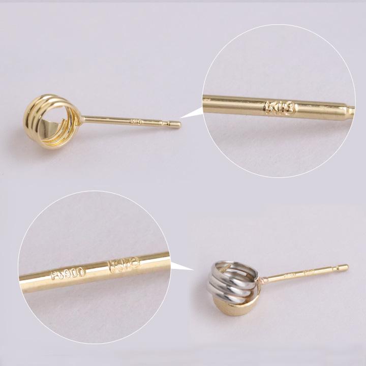 18金 ピアス 18k 18金ピアス KNOT 結び目 プラチナ Pt900 シンプル k18ピアス レディース ピアス18金 地金 小さめ | DEVAS | 07