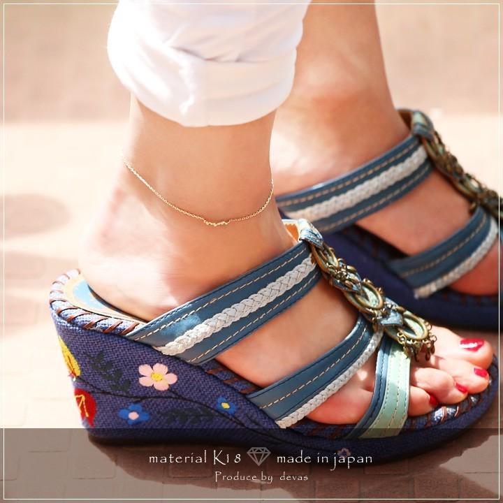 【土日限定3500円OFFクーポン有】 18金 アンクレット k18 18k レディース流れ星 スター 流星 18金アンクレット シンプル 普段使い 18 金 チェーン | DEVAS | 08