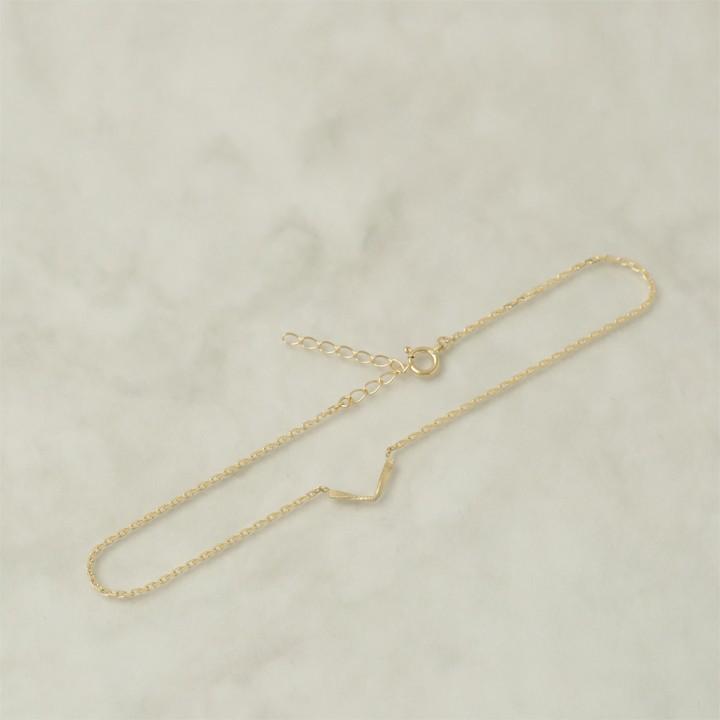 18金 アンクレット k18 18k レディースVシェイプ ツイスト 18金アンクレット シンプル 普段使い 18 金 チェーン | DEVAS | 02