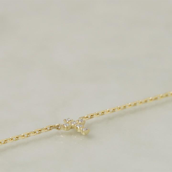【土日限定3500円OFFクーポン有】 18金 アンクレット k18 18k レディース クロス 6石 ダイヤモンド 18金アンクレット 普段使い 18 金 チェーン | DEVAS | 04