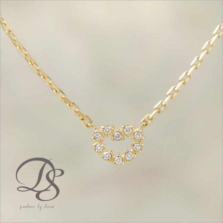 【土日限定3500円OFFクーポン有】 18金 アンクレット k18 18k レディースハート 10石 ダイヤモンド 18金アンクレット 普段使い 18 金 チェーン | DEVAS