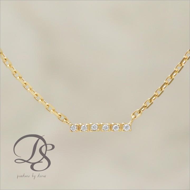 【土日限定3500円OFFクーポン有】 18金 アンクレット k18 18k レディース バー 6石 ダイヤモンド 18金アンクレット シンプル 普段使い 18 金 チェーン　 | DEVAS