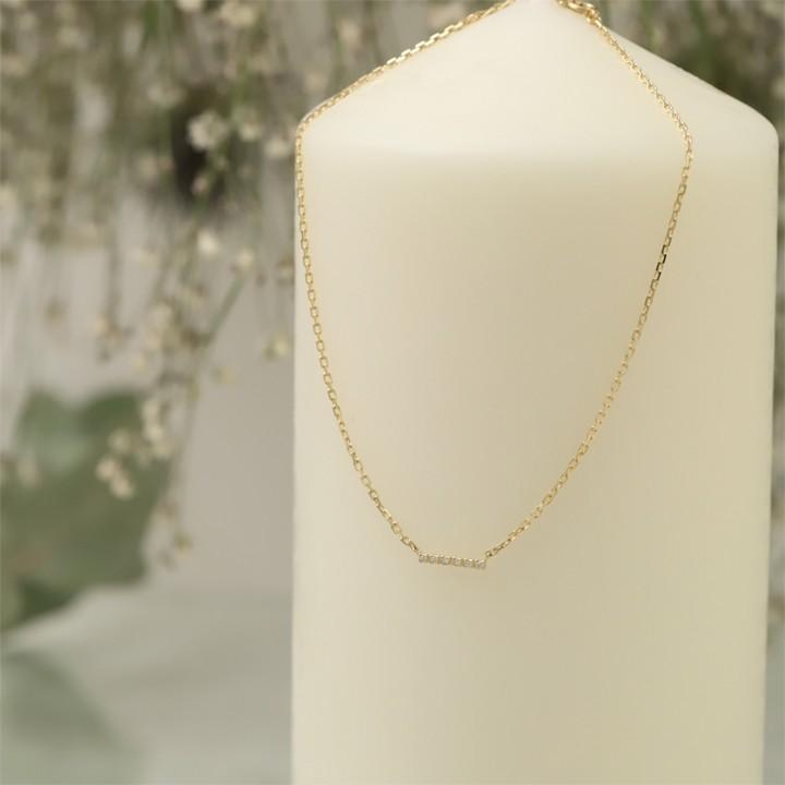 【土日限定3500円OFFクーポン有】 18金 アンクレット k18 18k レディース バー 6石 ダイヤモンド 18金アンクレット シンプル 普段使い 18 金 チェーン　 | DEVAS | 01