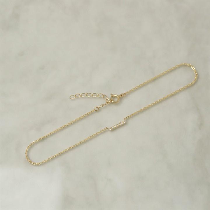 【土日限定3500円OFFクーポン有】 18金 アンクレット k18 18k レディース バー 6石 ダイヤモンド 18金アンクレット シンプル 普段使い 18 金 チェーン　 | DEVAS | 02