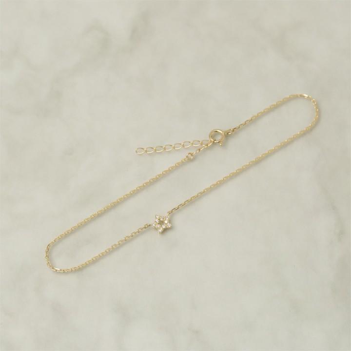 【土日限定3500円OFFクーポン有】 18金 アンクレット k18 18k レディース スター 星 10石 ダイヤモンド 18金アンクレット 普段使い 18 金 チェーン | DEVAS | 02