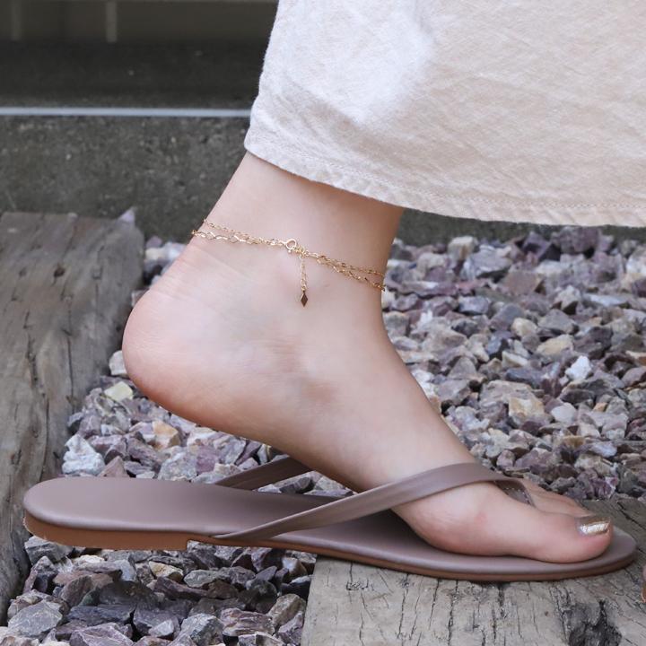 【土日限定3500円OFFクーポン有】 18金 アンクレット k18 18k レディース ひし形 2連デザイン 18金アンクレット シンプル 普段使い 18 金 チェーン | DEVAS | 11