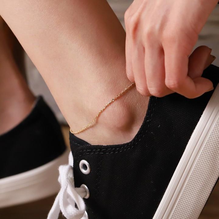 【土日限定2000円OFFクーポン有】 18金 アンクレット k18 18k レディース ツイストあずきチェーン 1.2mm 18金アンクレット チェーン k18アンクレット | DEVAS | 10