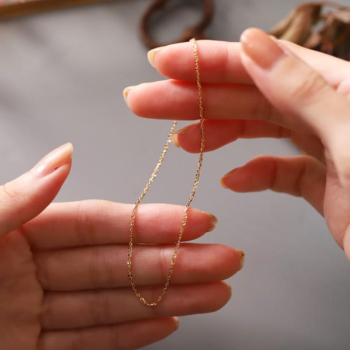 【土日限定2000円OFFクーポン有】 18金 アンクレット k18 18k レディース ツイストあずきチェーン 1.2mm 18金アンクレット チェーン k18アンクレット | DEVAS | 05