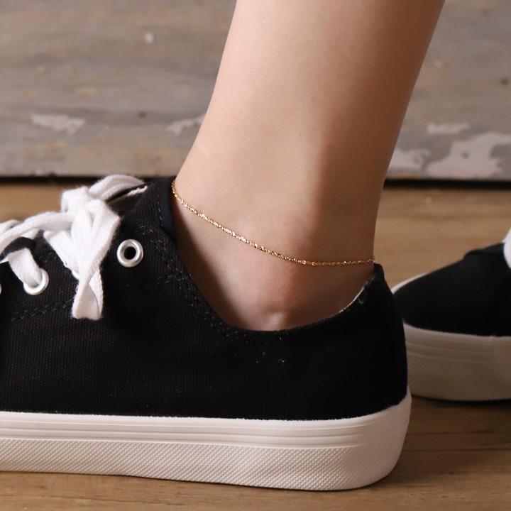 【土日限定2000円OFFクーポン有】 18金 アンクレット k18 18k レディース ツイストあずきチェーン 1.2mm 18金アンクレット チェーン k18アンクレット | DEVAS | 09