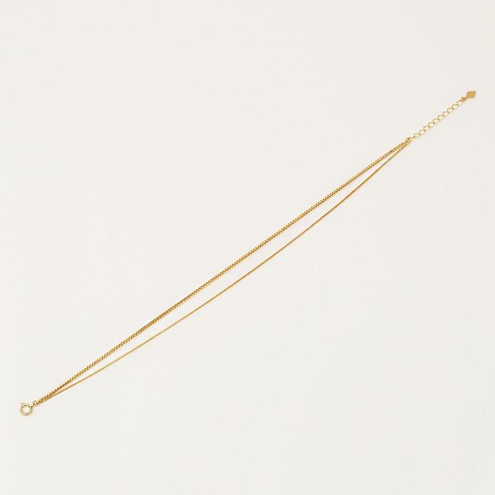 【土日限定5000円OFFクーポン有】 18金 アンクレット k18 18k レディースベネチアン 2連 18金アンクレット 普段使い 18 金 チェーン k18アンクレット | DEVAS | 03