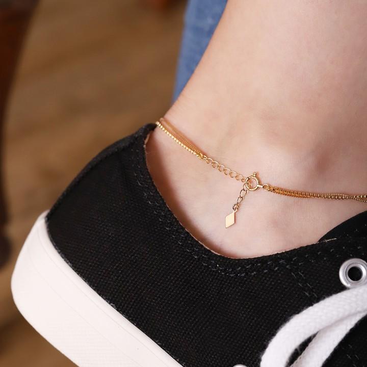 【土日限定5000円OFFクーポン有】 18金 アンクレット k18 18k レディースベネチアン 2連 18金アンクレット 普段使い 18 金 チェーン k18アンクレット | DEVAS | 09