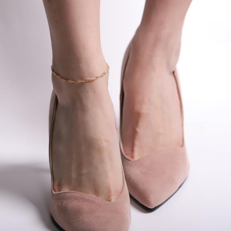 【土日限定3500円OFFクーポン有】 18金 アンクレット k18 18k レディース スクリュー チェーン 2.4mm 18金アンクレット 普段使い 18 金 チェーン | DEVAS | 07