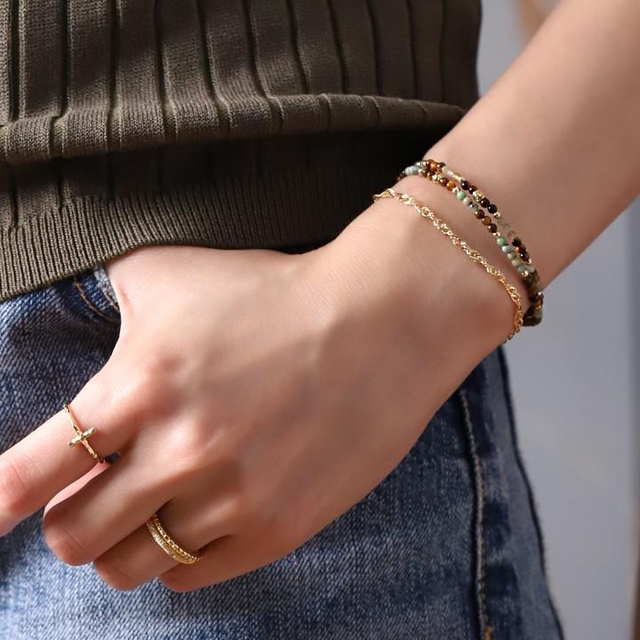 6月土日限定 7%クーポン▼ 18金 ブレスレット k18 18金ブレスレット 18k 天然石ブレスレット タイガーアイ ターコイズ ラブラドライト メンズ | DEVAS | 07