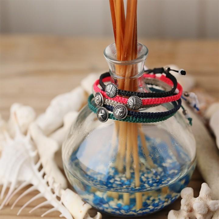 シルバー925 ブレスレット 18金 k18 レディース メンズ シルバー silver925 コンチョ コードブレス シンプル 18金ブレスレット 18k シルバーブレスレット 925 | DEVAS | 01