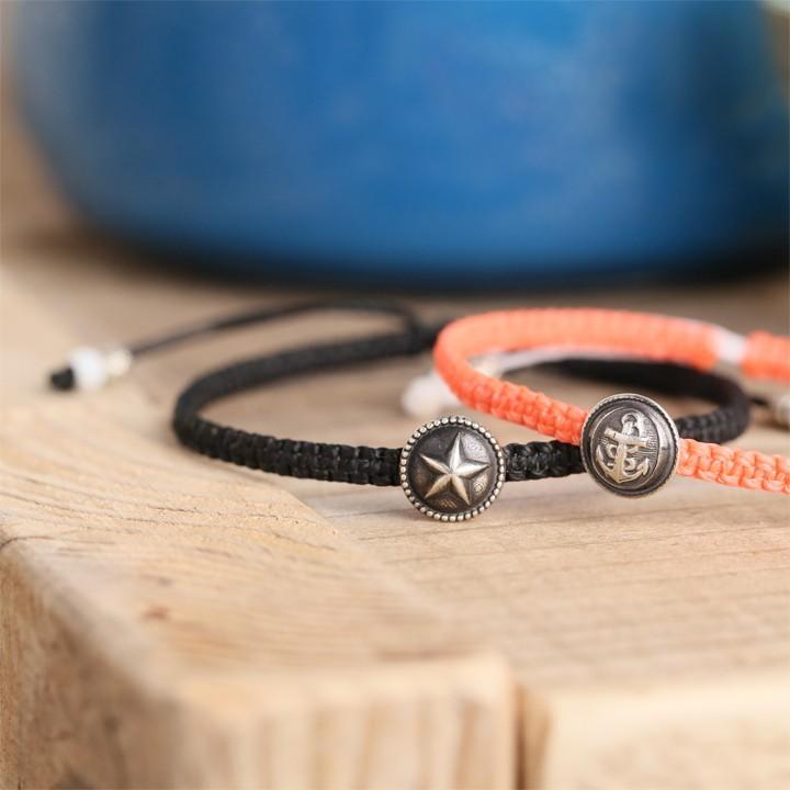 シルバー925 ブレスレット 18金 k18 レディース メンズ シルバー silver925 コンチョ コードブレス シンプル 18金ブレスレット 18k シルバーブレスレット 925 | DEVAS | 02