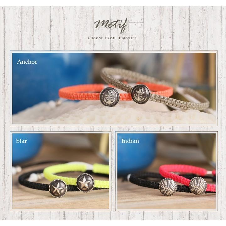 シルバー925 ブレスレット 18金 k18 レディース メンズ シルバー silver925 コンチョ コードブレス シンプル 18金ブレスレット 18k シルバーブレスレット 925 | DEVAS | 05