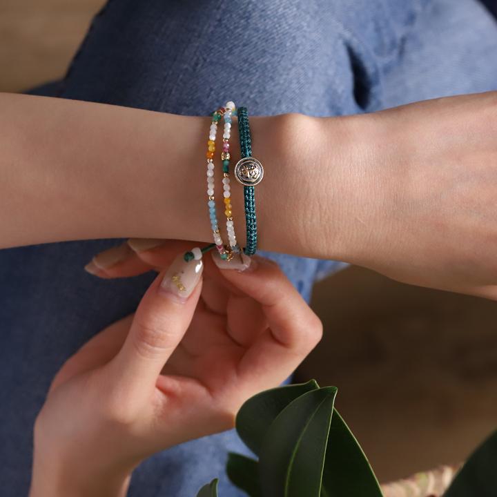 18金 ブレスレット k18 18金ブレスレット 18k 天然石ブレスレット マルチジェイド 翡翠 マザーオブパール 天然石 メンズ レディース ペア シンプル ゴールド | DEVAS | 09