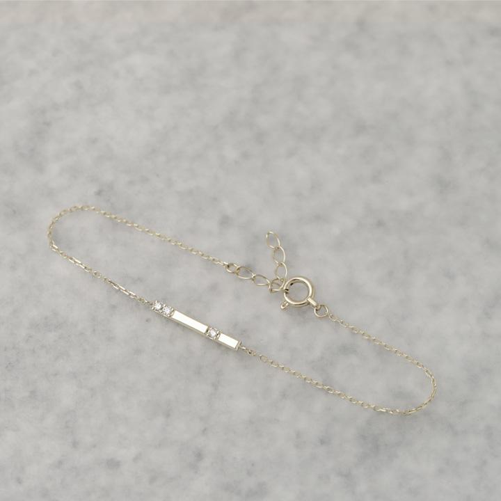 プラチナブレスレット レディース ブレスレット プラチナ ダイヤモンド 3石 0.03ct チョコバー PT950 チェーン シンプル ブレスレットレディース 華奢 14cm 16cm | DEVAS | 01