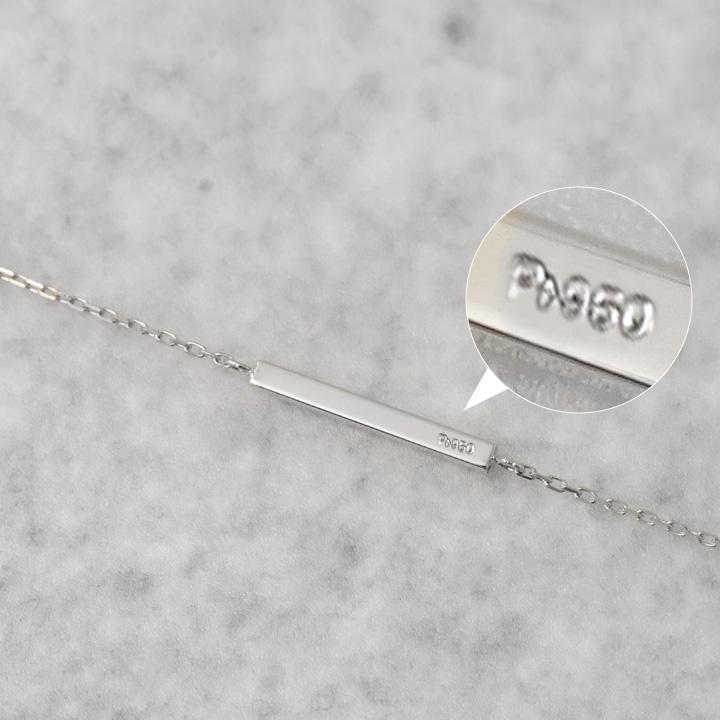 プラチナブレスレット レディース ブレスレット プラチナ ダイヤモンド 3石 0.03ct チョコバー PT950 チェーン シンプル ブレスレットレディース 華奢 14cm 16cm | DEVAS | 06