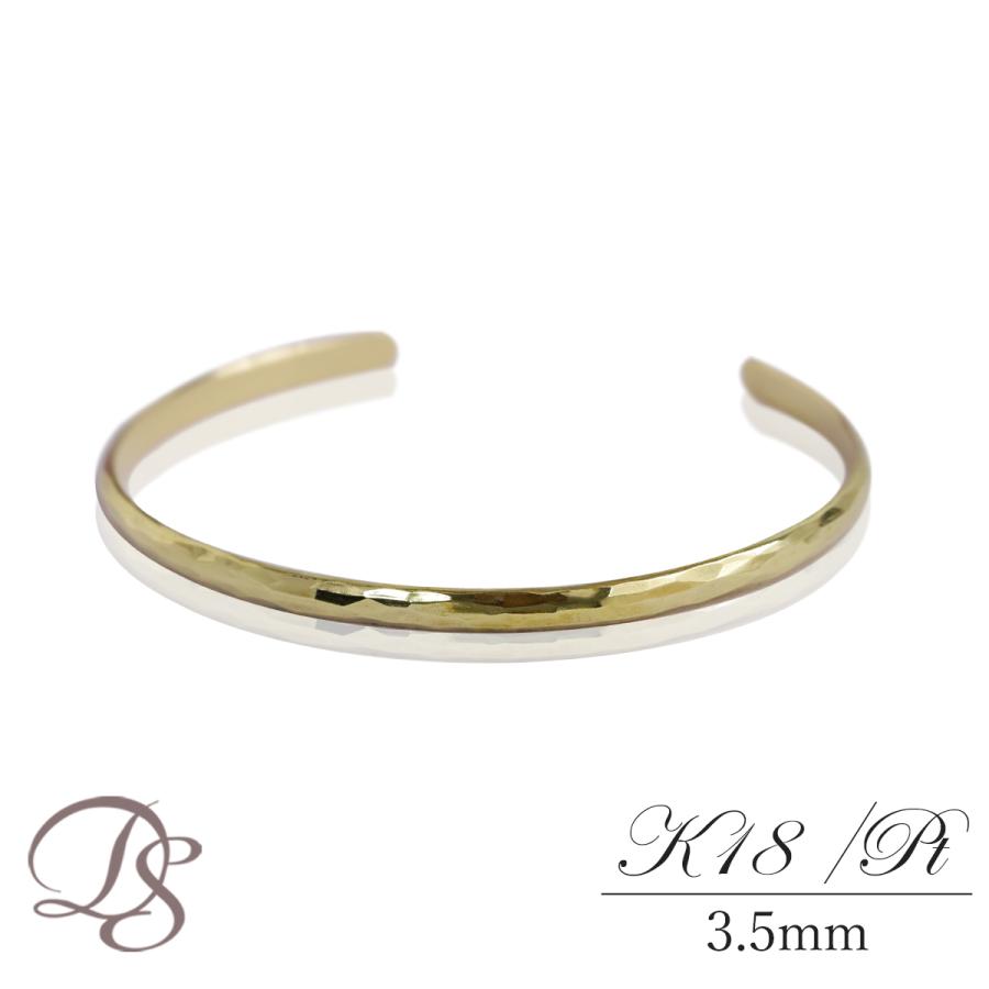 【土日限定8000円OFFクーポン有】 k18 バングル 18金 ブレスレット レディース 18k 18金バングル M 3.5mm幅 4種類から選べるテクスチャー メンズ 地金 | DEVAS