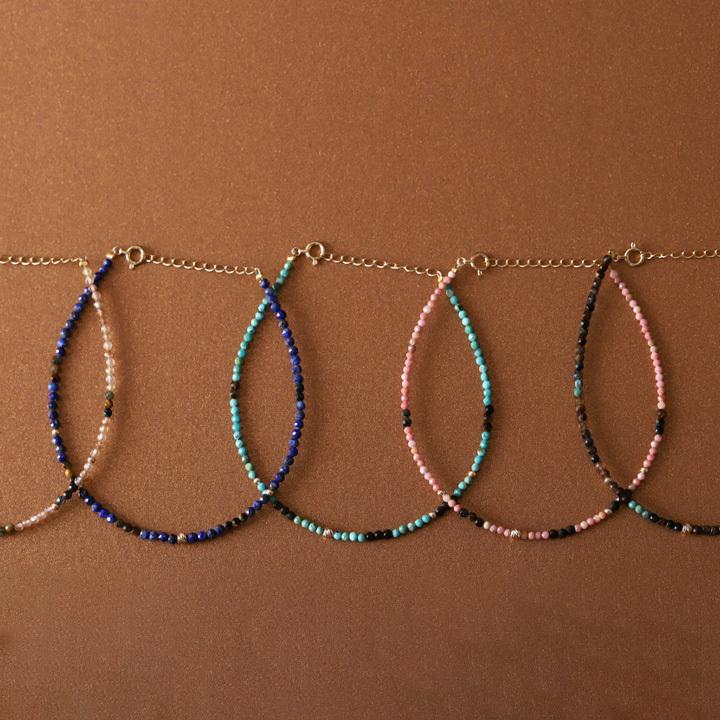 18金 ブレスレット k18 18金ブレスレット 18k 天然石ブレスレット ターコイズ タイガーアイ ジルコン ラピスラズリ 天然石 メンズ レディース ペア ゴールド | DEVAS | 01