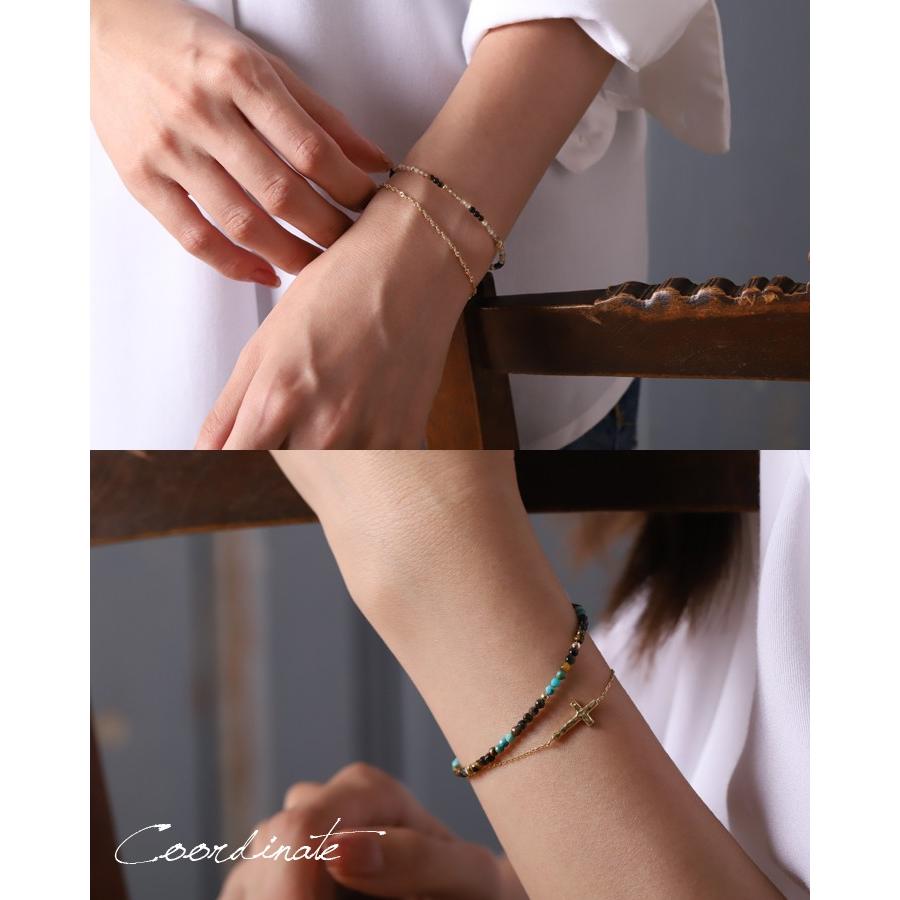 18金 ブレスレット k18 18金ブレスレット 18k 天然石ブレスレット ターコイズ タイガーアイ ジルコン ラピスラズリ 天然石 メンズ レディース ペア ゴールド | DEVAS | 13