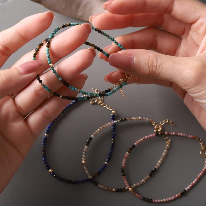 18金 ブレスレット k18 18金ブレスレット 18k 天然石ブレスレット ターコイズ タイガーアイ ジルコン ラピスラズリ 天然石 メンズ レディース ペア ゴールド | DEVAS | 17