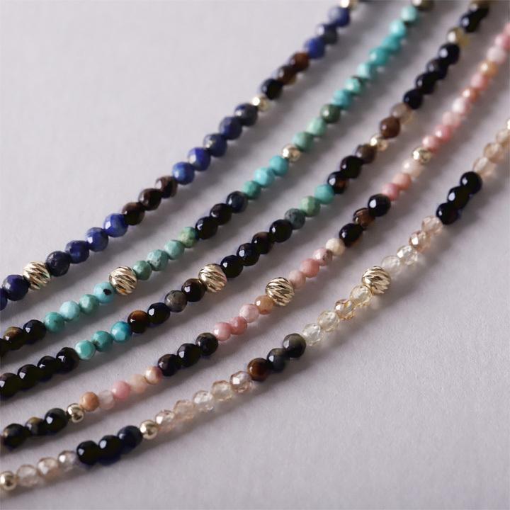 18金 ブレスレット k18 18金ブレスレット 18k 天然石ブレスレット ターコイズ タイガーアイ ジルコン ラピスラズリ 天然石 メンズ レディース ペア ゴールド | DEVAS | 02