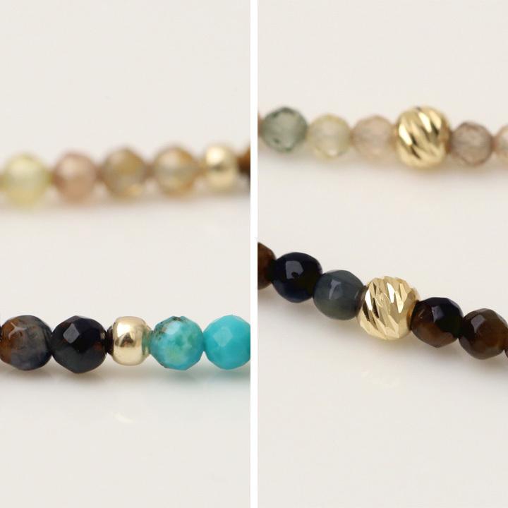 18金 ブレスレット k18 18金ブレスレット 18k 天然石ブレスレット ターコイズ タイガーアイ ジルコン ラピスラズリ 天然石 メンズ レディース ペア ゴールド | DEVAS | 03