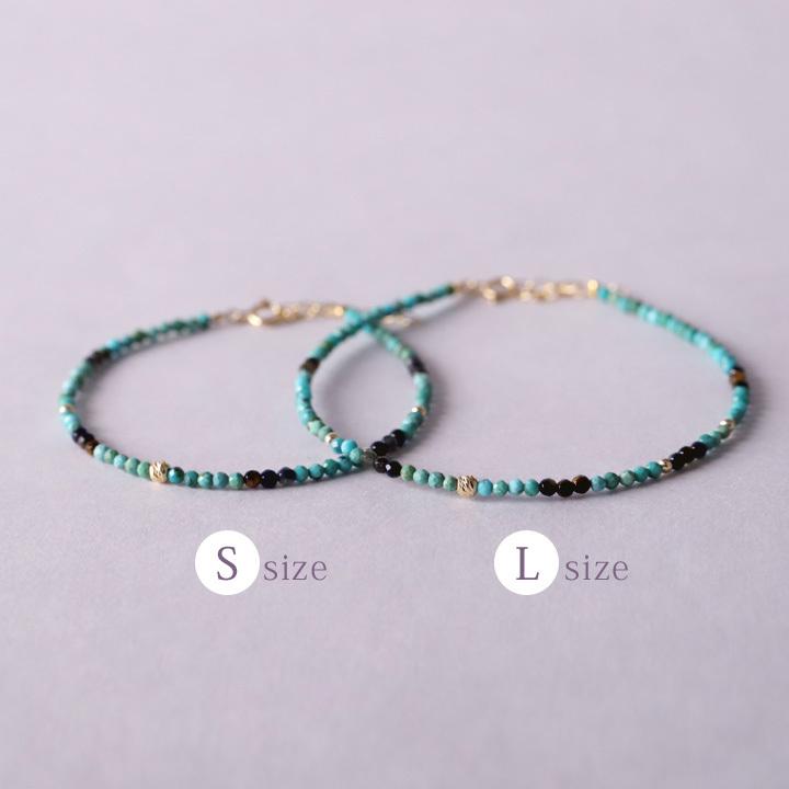 18金 ブレスレット k18 18金ブレスレット 18k 天然石ブレスレット ターコイズ タイガーアイ ジルコン ラピスラズリ 天然石 メンズ レディース ペア ゴールド | DEVAS | 06