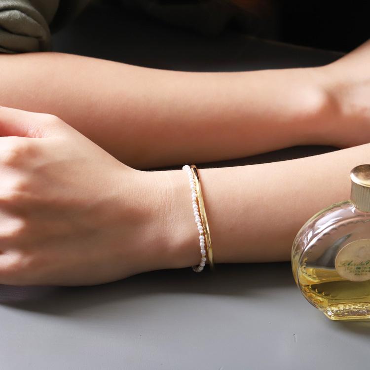 18金 ブレスレット k18 18金ブレスレット 18k レディース 淡水パール アジャスター フリーサイズ ゴールド チェーン シンプル ブレスレット レディース 17cm | DEVAS | 10