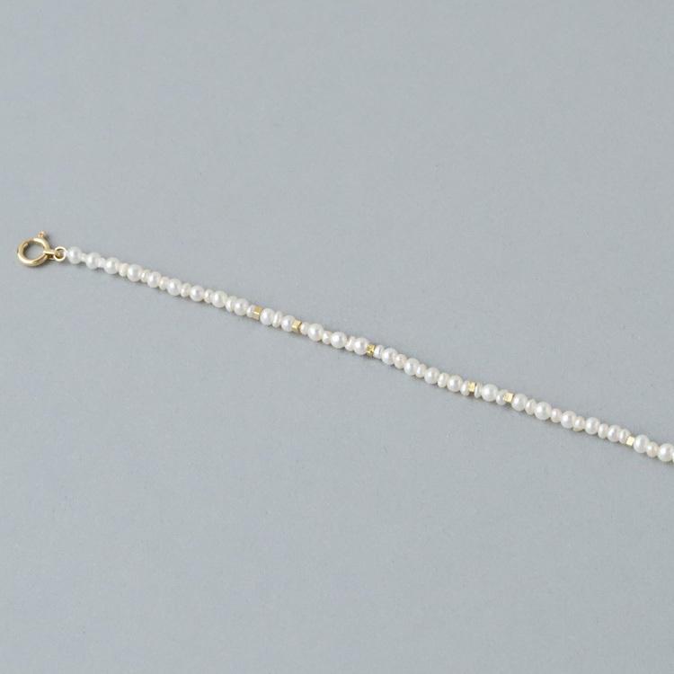 18金 ブレスレット k18 18金ブレスレット 18k レディース 淡水パール アジャスター フリーサイズ ゴールド チェーン シンプル ブレスレット レディース 17cm | DEVAS | 05
