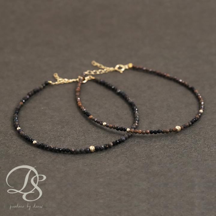 18金 ブレスレット k18 18金ブレスレット 18k 天然石ブレスレット ブラックオパール ボルダーオパール 天然石 華奢 メンズ レディース ペア シンプル ゴールド | DEVAS