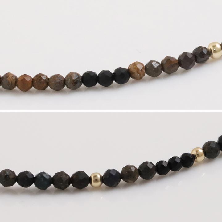 18金 ブレスレット k18 18金ブレスレット 18k 天然石ブレスレット ブラックオパール ボルダーオパール 天然石 華奢 メンズ レディース ペア シンプル ゴールド | DEVAS | 04