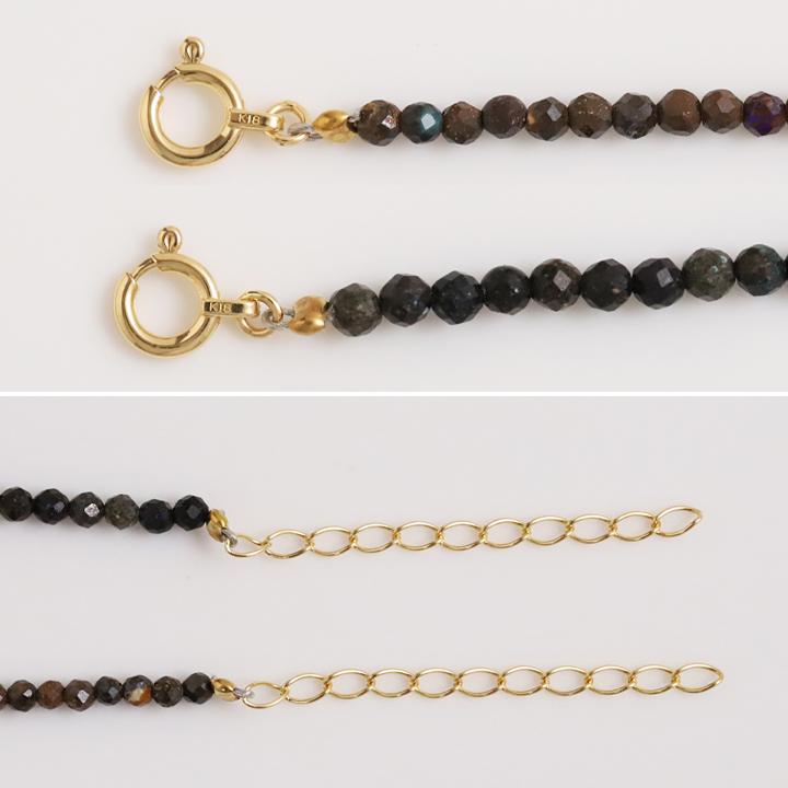18金 ブレスレット k18 18金ブレスレット 18k 天然石ブレスレット ブラックオパール ボルダーオパール 天然石 華奢 メンズ レディース ペア シンプル ゴールド | DEVAS | 06