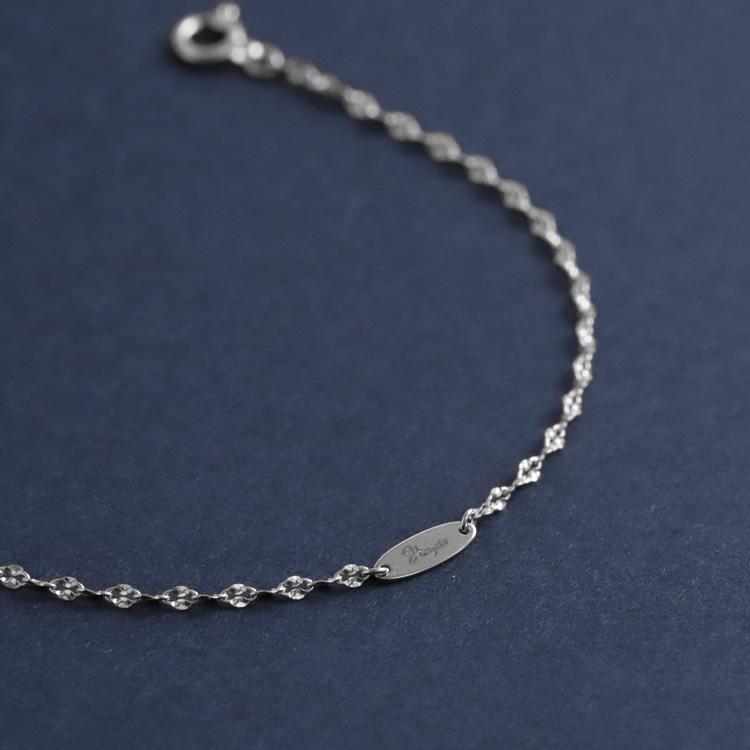 【土日限定1500円OFFクーポン有】 プラチナブレスレット レディース ブレスレット プラチナ 刻印 名入れ ブルームチェーン1.6mm幅 チェーン シンプル | DEVAS | 01