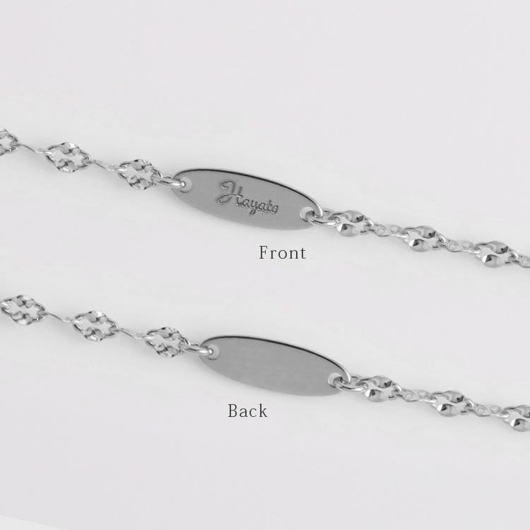 【土日限定1500円OFFクーポン有】 プラチナブレスレット レディース ブレスレット プラチナ 刻印 名入れ ブルームチェーン1.6mm幅 チェーン シンプル | DEVAS | 03