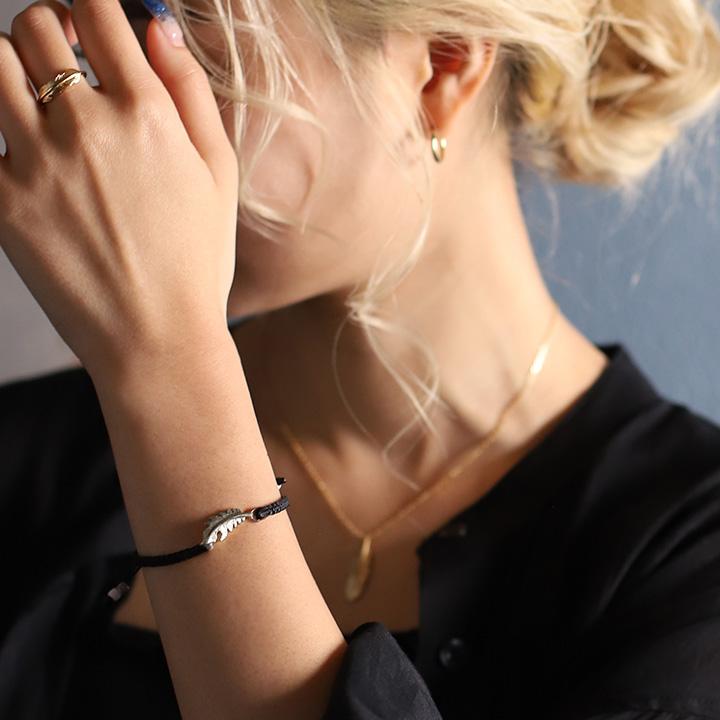 プラチナブレスレット レディース ブレスレット プラチナ フェザー 羽 コードブレス ペア PT950 シンプル ブレスレットレディース メンズ インディアン | DEVAS | 11