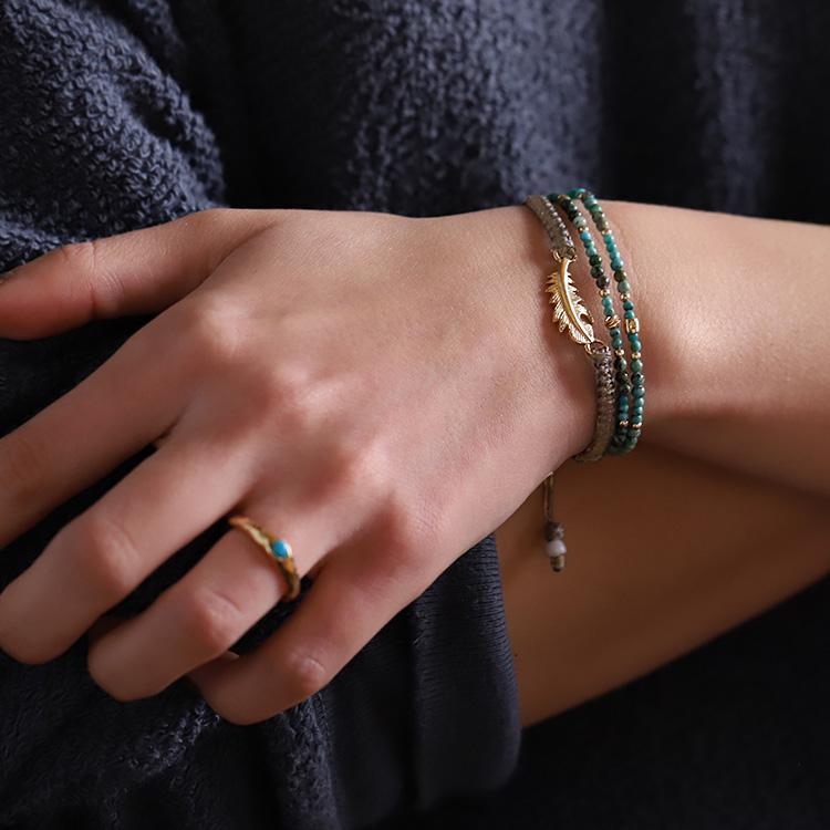 【土日限定5000円OFFクーポン有】 18金 ブレスレット k18 18金ブレスレット 18k レディース メンズ フェザー 羽 コードブレス ペア カラー ブレスレット | DEVAS | 13