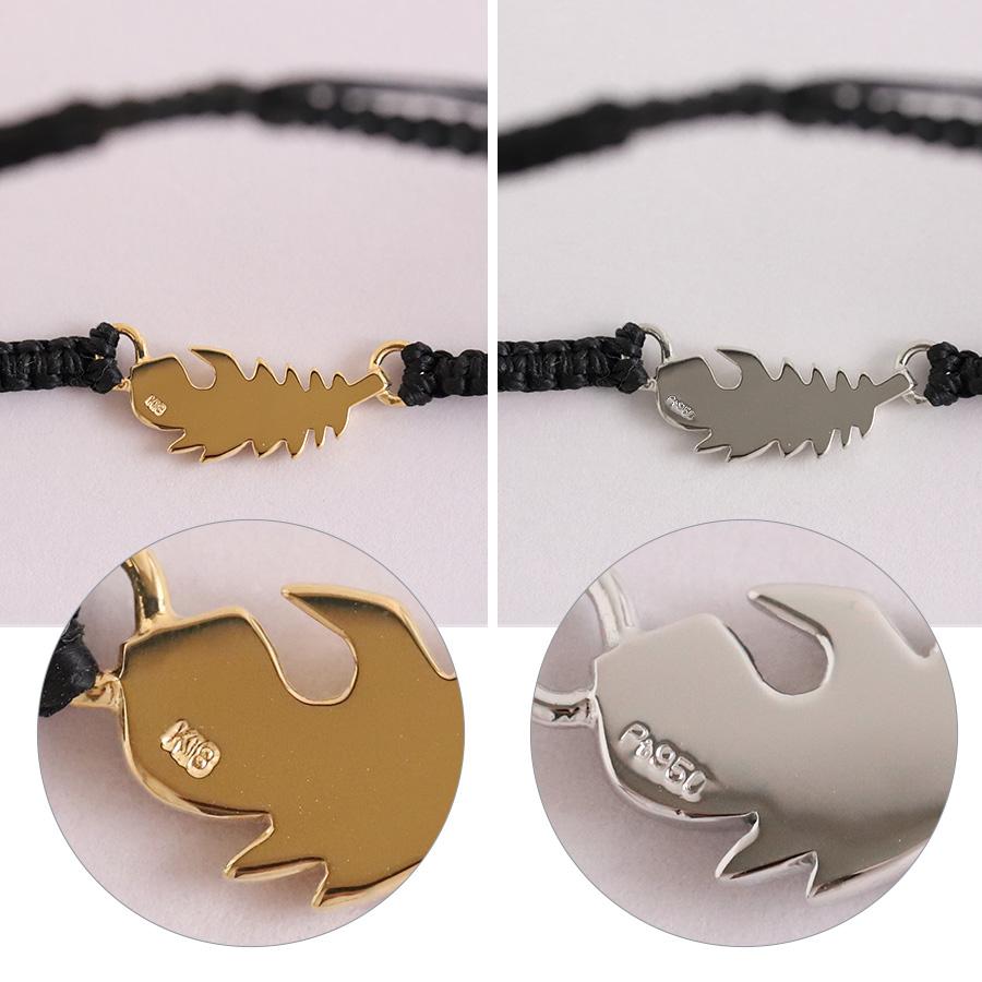 【土日限定5000円OFFクーポン有】 18金 ブレスレット k18 18金ブレスレット 18k レディース メンズ フェザー 羽 コードブレス ペア カラー ブレスレット | DEVAS | 08