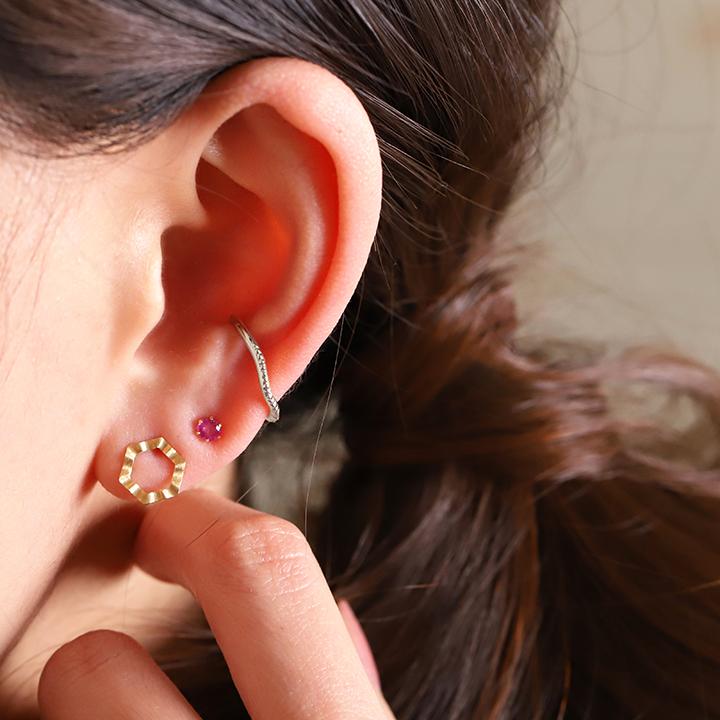 イヤーカフ シルバー イヤカフ silver レディース ノンホール ピアス ミルグレイン ウェーブ Silver925 ノンホールピアス シンプル ゴールド つけっぱなし 片耳 | DEVAS | 06