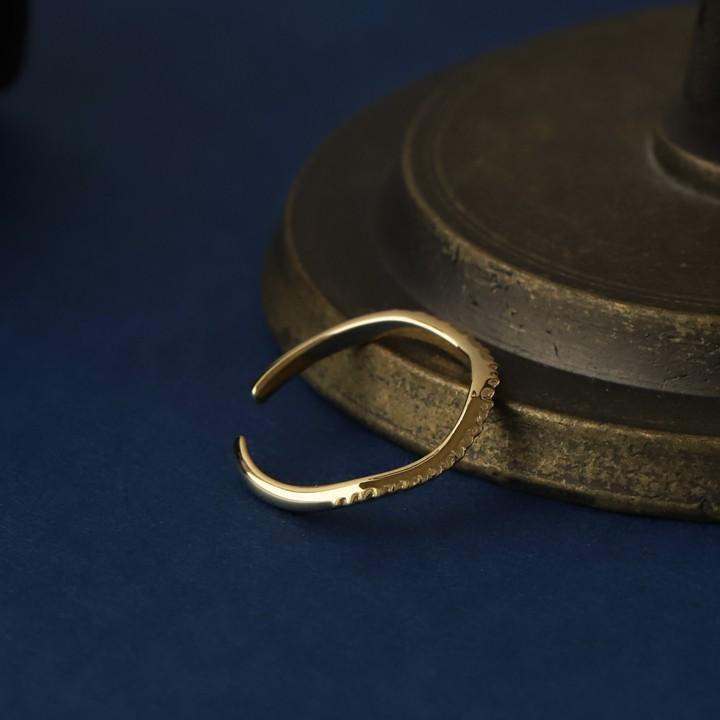 【土日限定1500円OFFクーポン有】 イヤーカフ 18金 イヤカフ k18 18k レディース ノンホール ピアス ウェーブ ノンホールピアス つけっぱなし 指輪 片耳 | DEVAS | 01