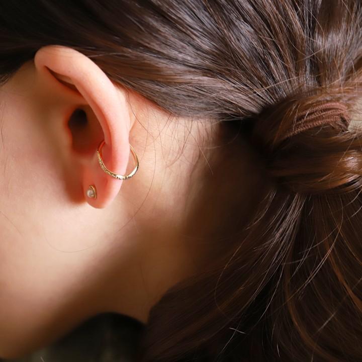 【土日限定1500円OFFクーポン有】 イヤーカフ 18金 イヤカフ k18 18k レディース ノンホール ピアス ウェーブ ノンホールピアス つけっぱなし 指輪 片耳 | DEVAS | 05