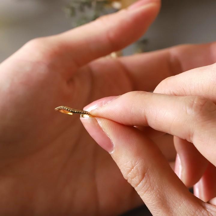 【土日限定1500円OFFクーポン有】 イヤーカフ 18金 イヤカフ k18 18k レディース ノンホール ピアス ウェーブ ノンホールピアス つけっぱなし 指輪 片耳 | DEVAS | 08